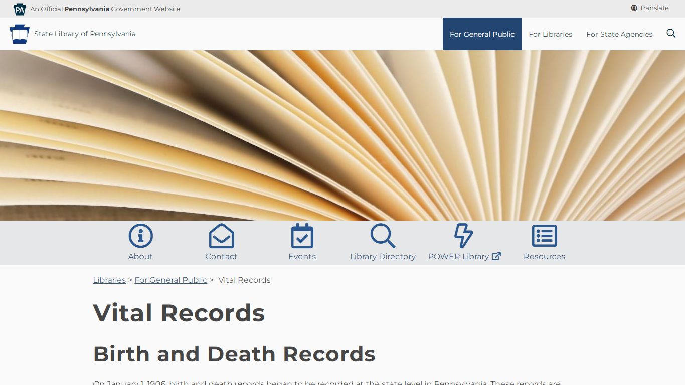 Vital Records - State Library of Pennsylvania